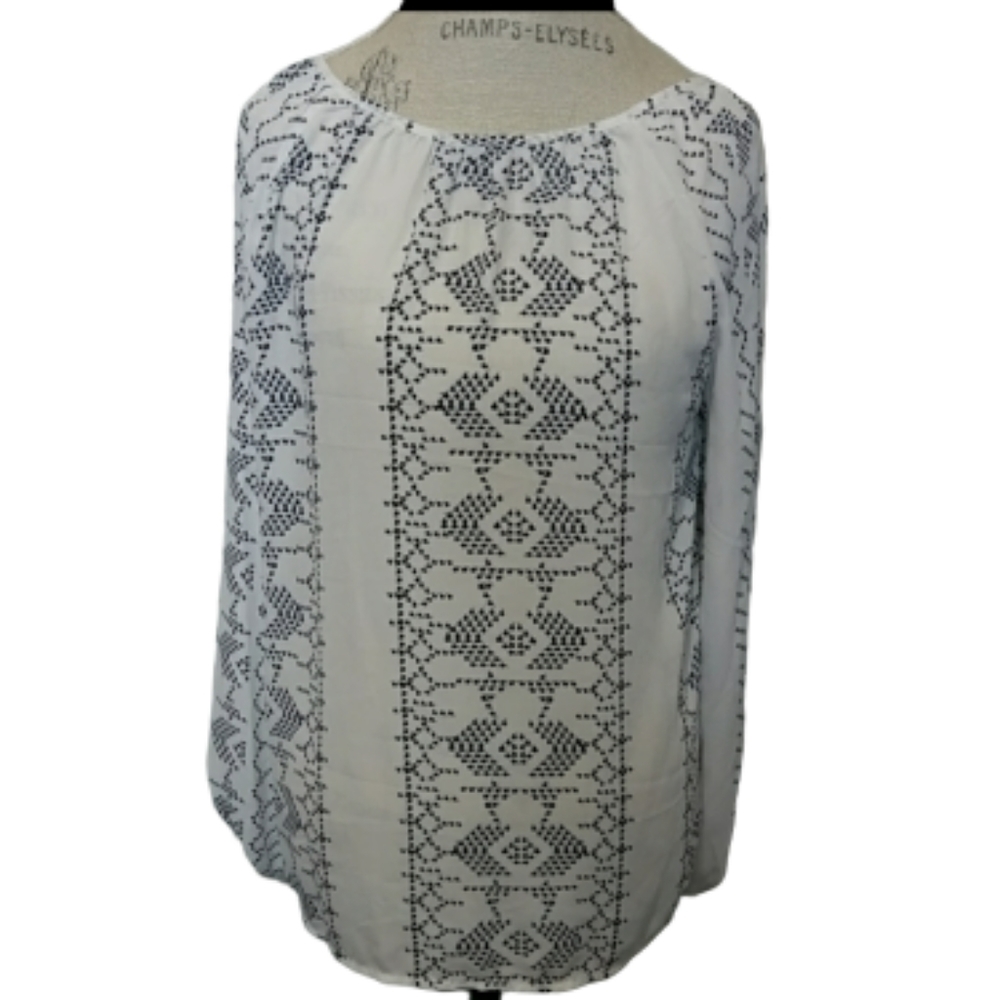 Como Vintage blouse in White and Gray